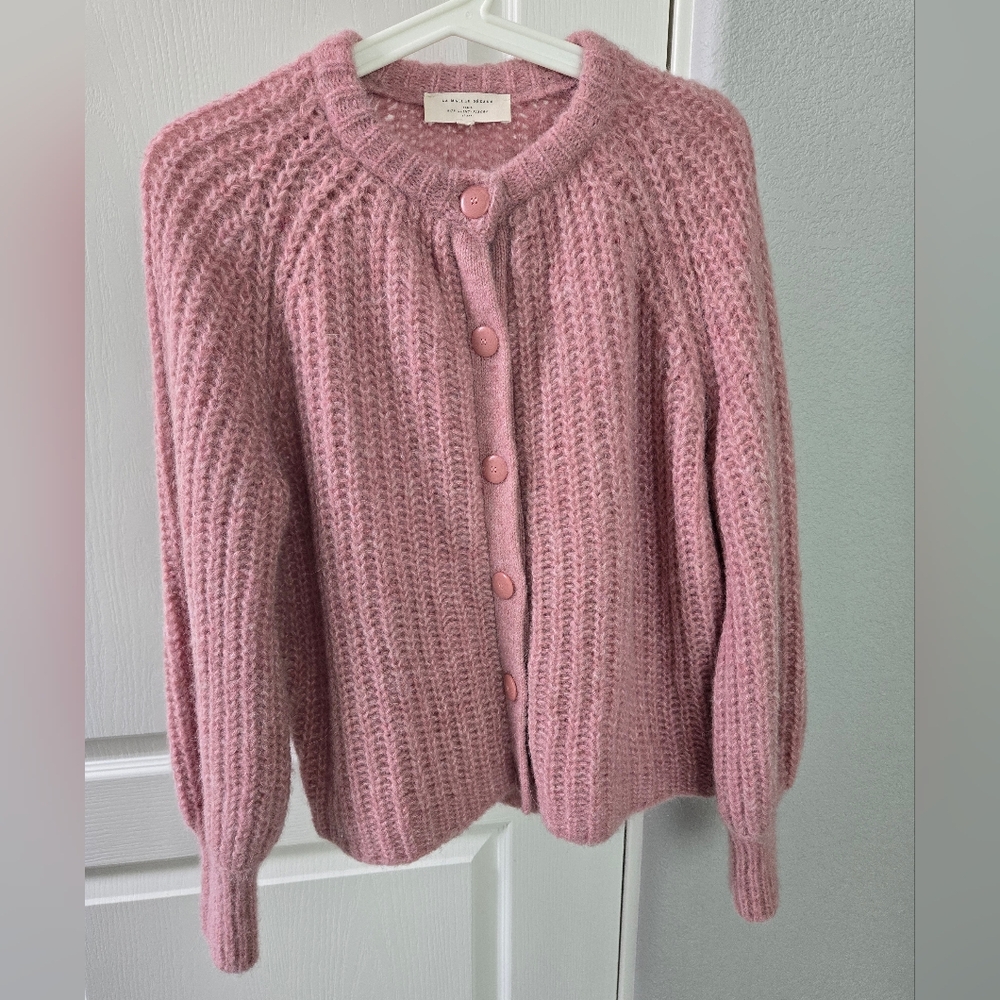 NWOT Sezane Emile Cardigan Motted Pink